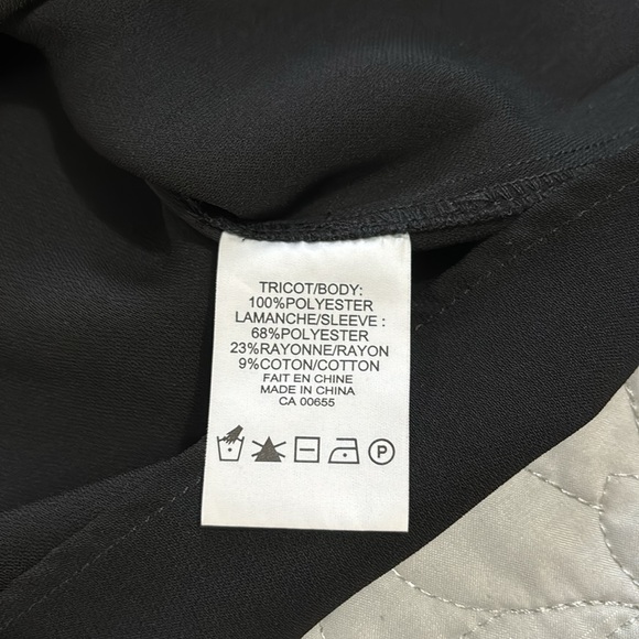 Addition Elle Women’s Long Sleeve Black with B/W Knit SleeveTunic Top size 1X - Picture 4 of 5